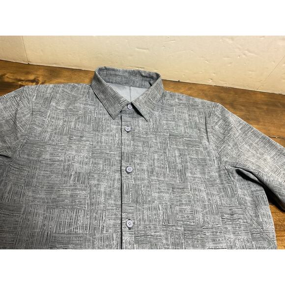 Lululemon Airing Easy Shirt Mens M Gray Performance Stretch Preppy Button Up - Picture 2 of 10